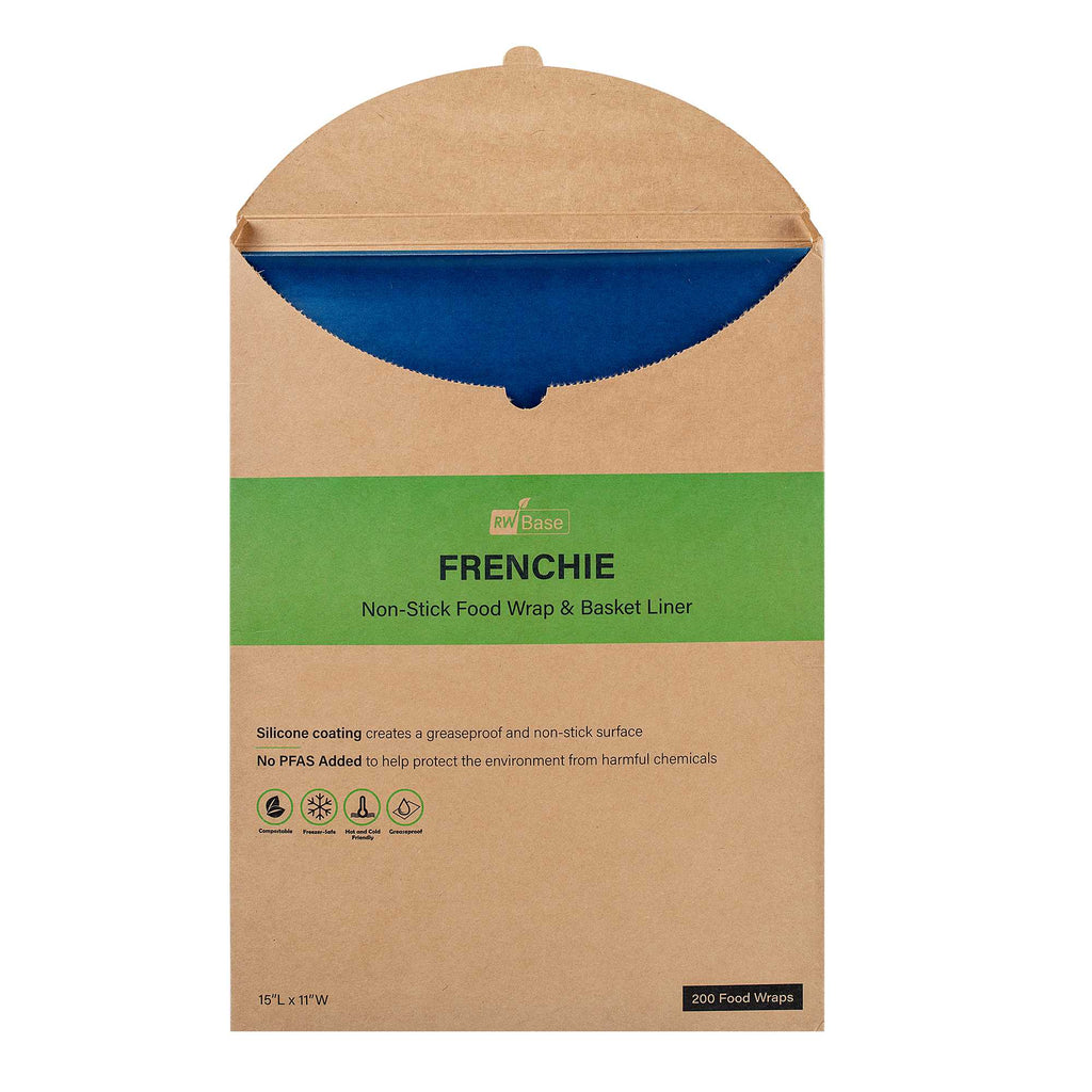 Chef 101 No PFAS Added Frenchie Paper Food Wrap and Basket Liner - Greaseproof, Compostable - 15" x 11" - 200 count box