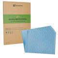 Chef 101 No PFAS Added Blue and White Stripe Paper Food Wrap and Basket Liner - Greaseproof - 15" x 11" - 200 count box