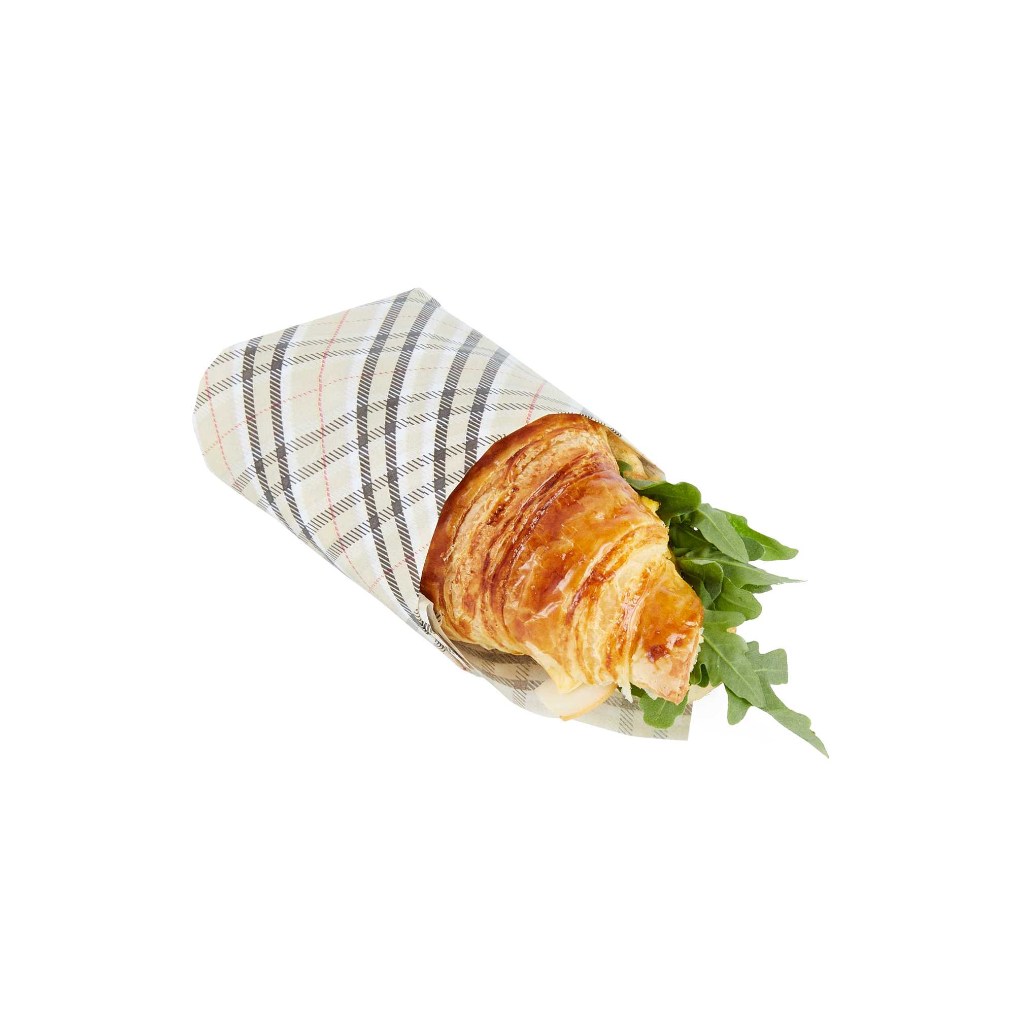Chef 101 No PFAS Added Plaid Paper Food Wrap and Basket Liner - Greaseproof, Compostable - 15" x 11" - 200 count box