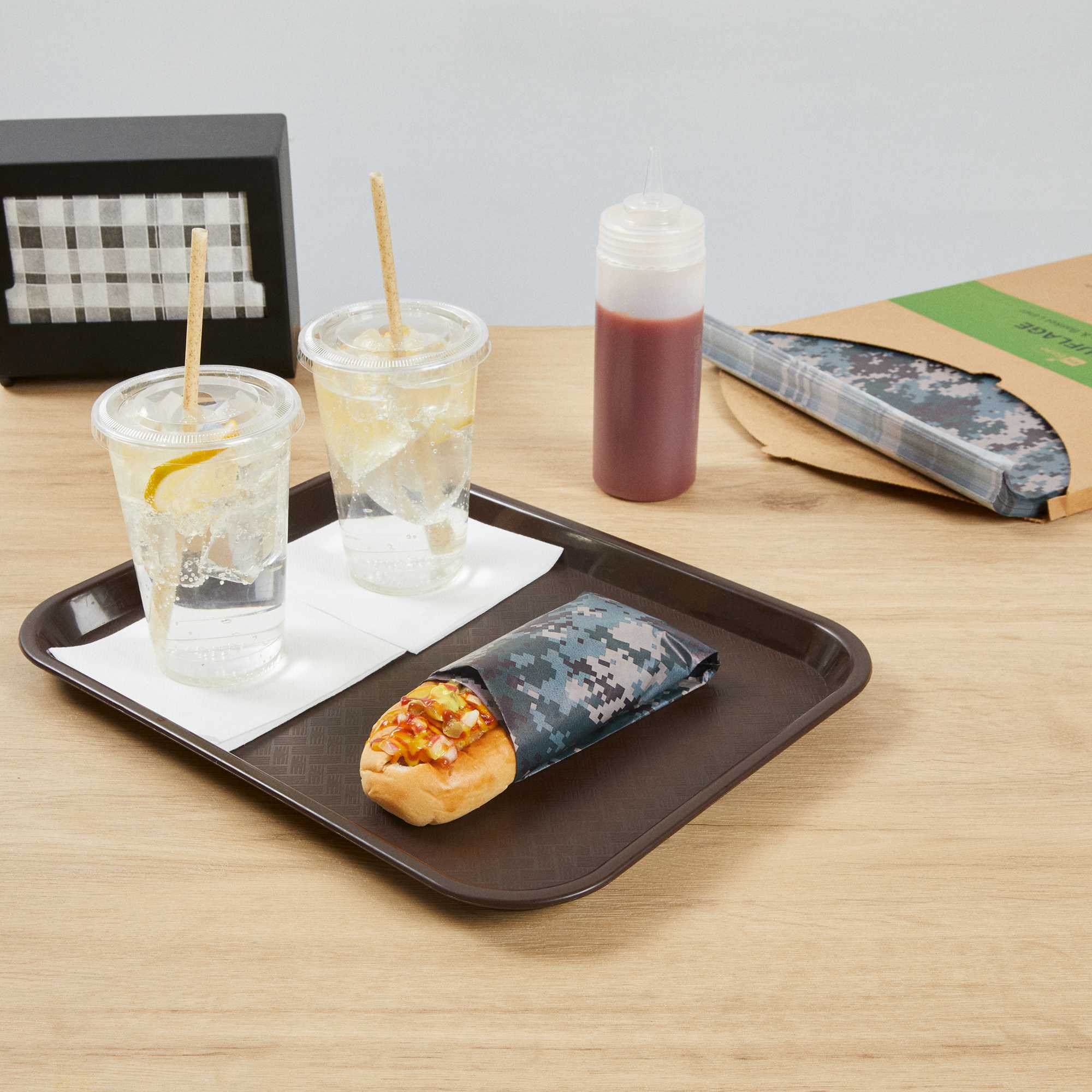 Chef 101 No PFAS Added Camouflage Paper Food Wrap and Basket Liner - Greaseproof, Compostable - 15" x 11" - 2000 count box
