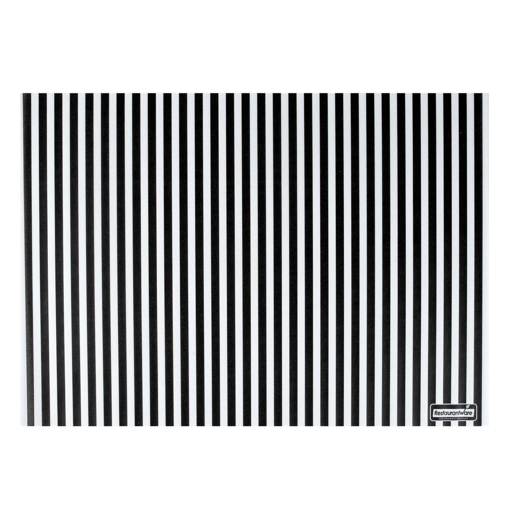 Chef 101 No PFAS Added Black and White Stripe Paper Food Wrap and Basket Liner - Greaseproof, Compostable - 15" x 11" - 200 count box