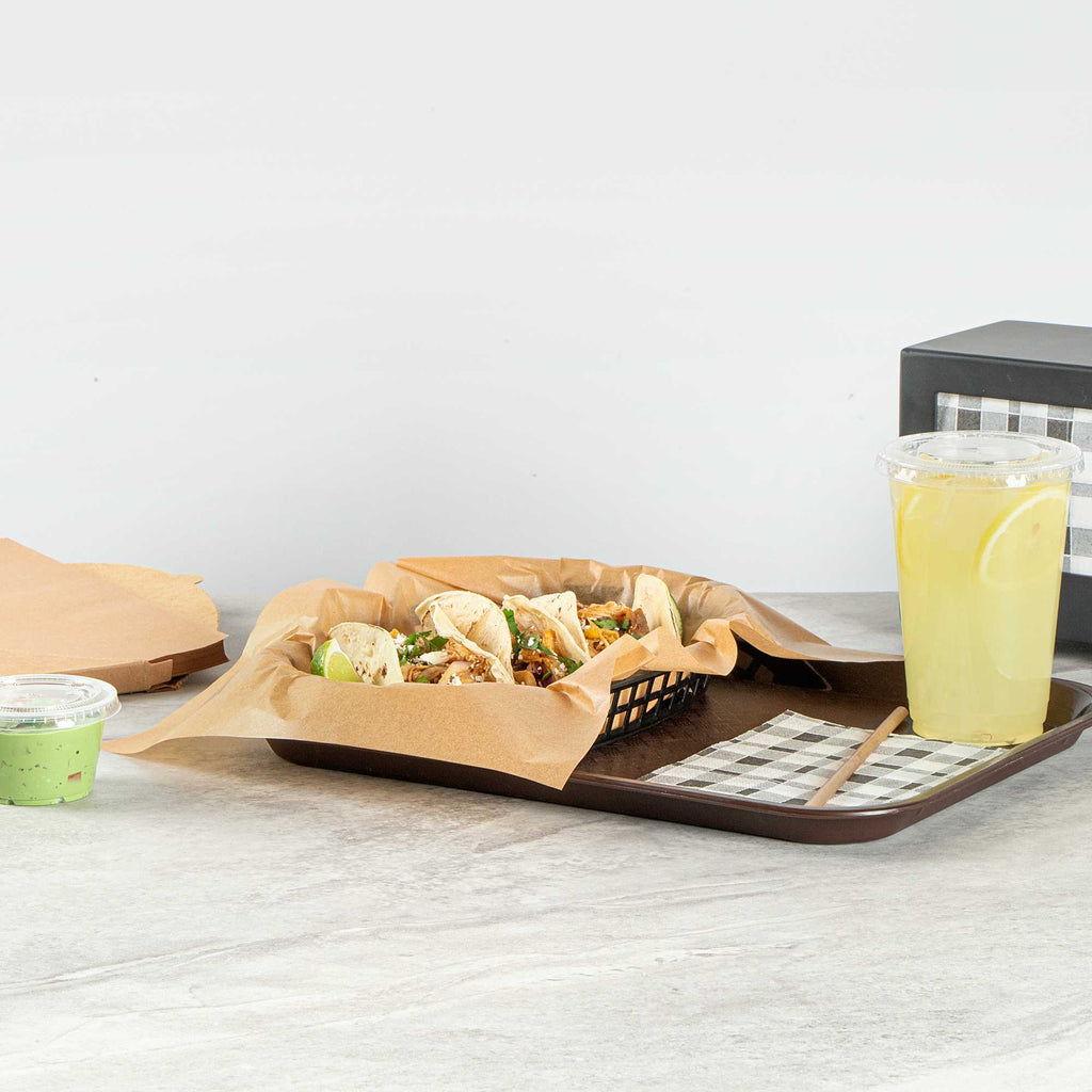 Chef 101 No PFAS Added Kraft Paper Food Wrap and Basket Liner - Greaseproof - 15" x 11" - 200 count box