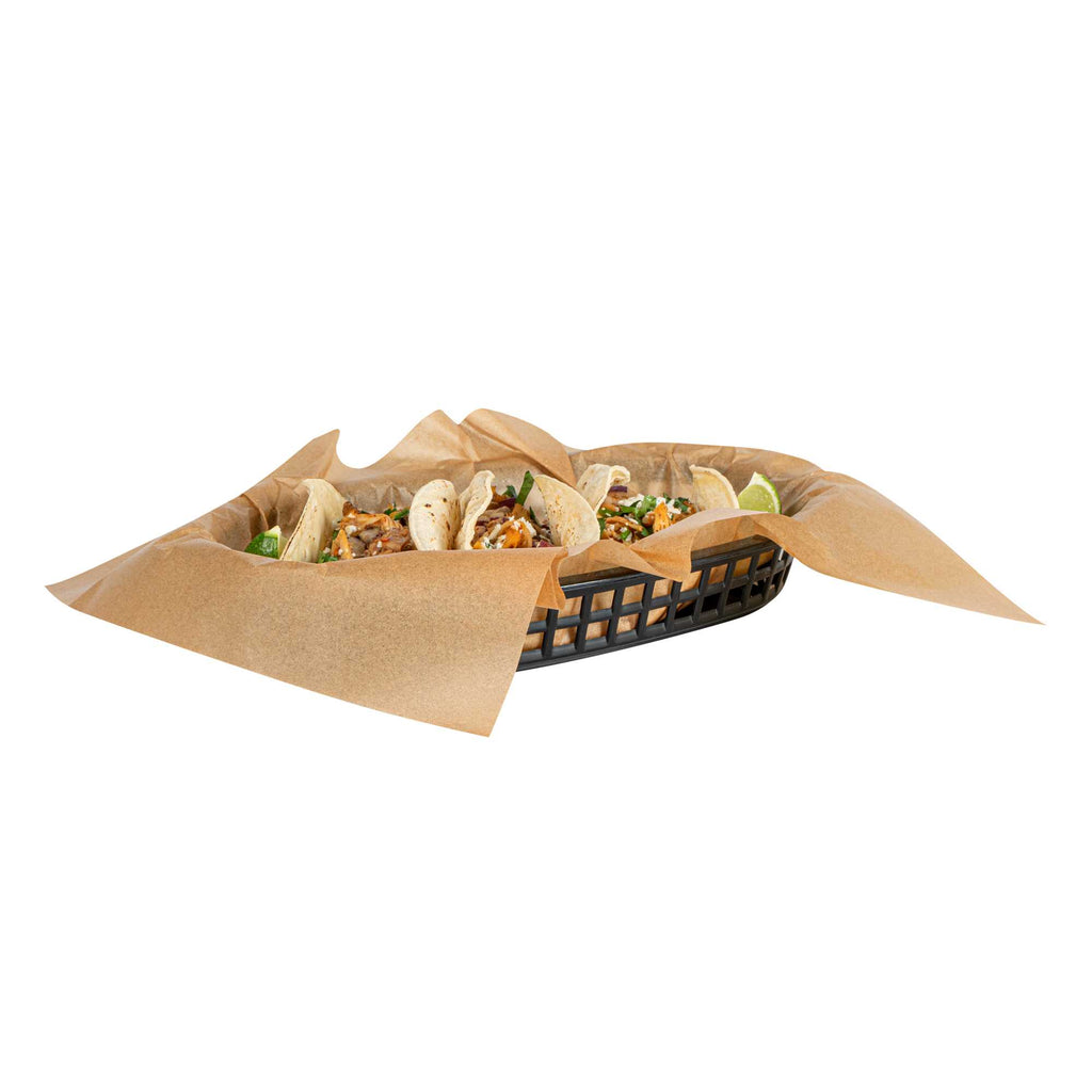 Chef 101 No PFAS Added Kraft Paper Food Wrap and Basket Liner - Greaseproof - 15" x 11" - 2000 count box