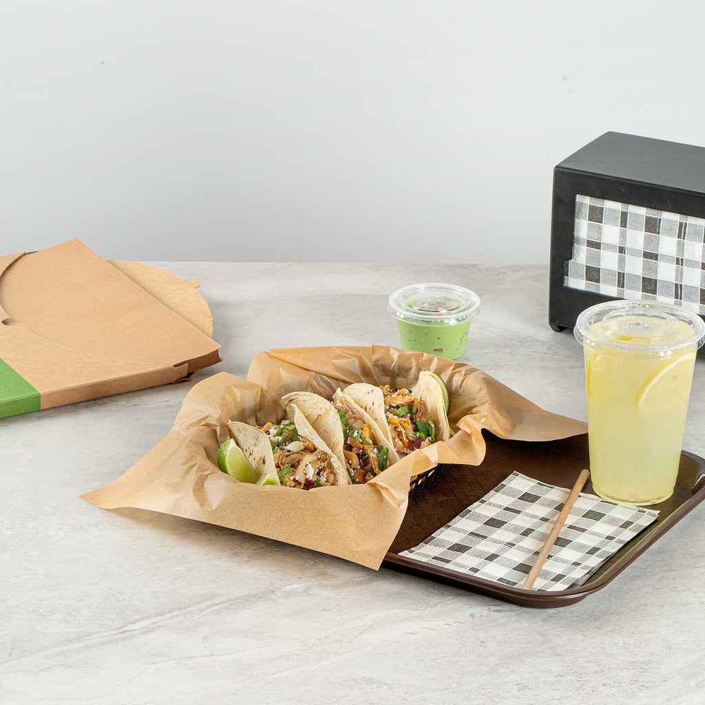 Chef 101 No PFAS Added Kraft Paper Food Wrap and Basket Liner - Greaseproof - 15" x 11" - 2000 count box