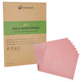 Chef 101 No PFAS Added Red and White Stripe Paper Food Wrap and Basket Liner - Greaseproof, Compostable - 15" x 11" - 2000 count box