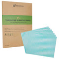 Chef 101 No PFAS Added Turquoise and White Stripe Paper Food Wrap and Basket Liner - Greaseproof, Compostable - 15" x 11" - 2000 count box