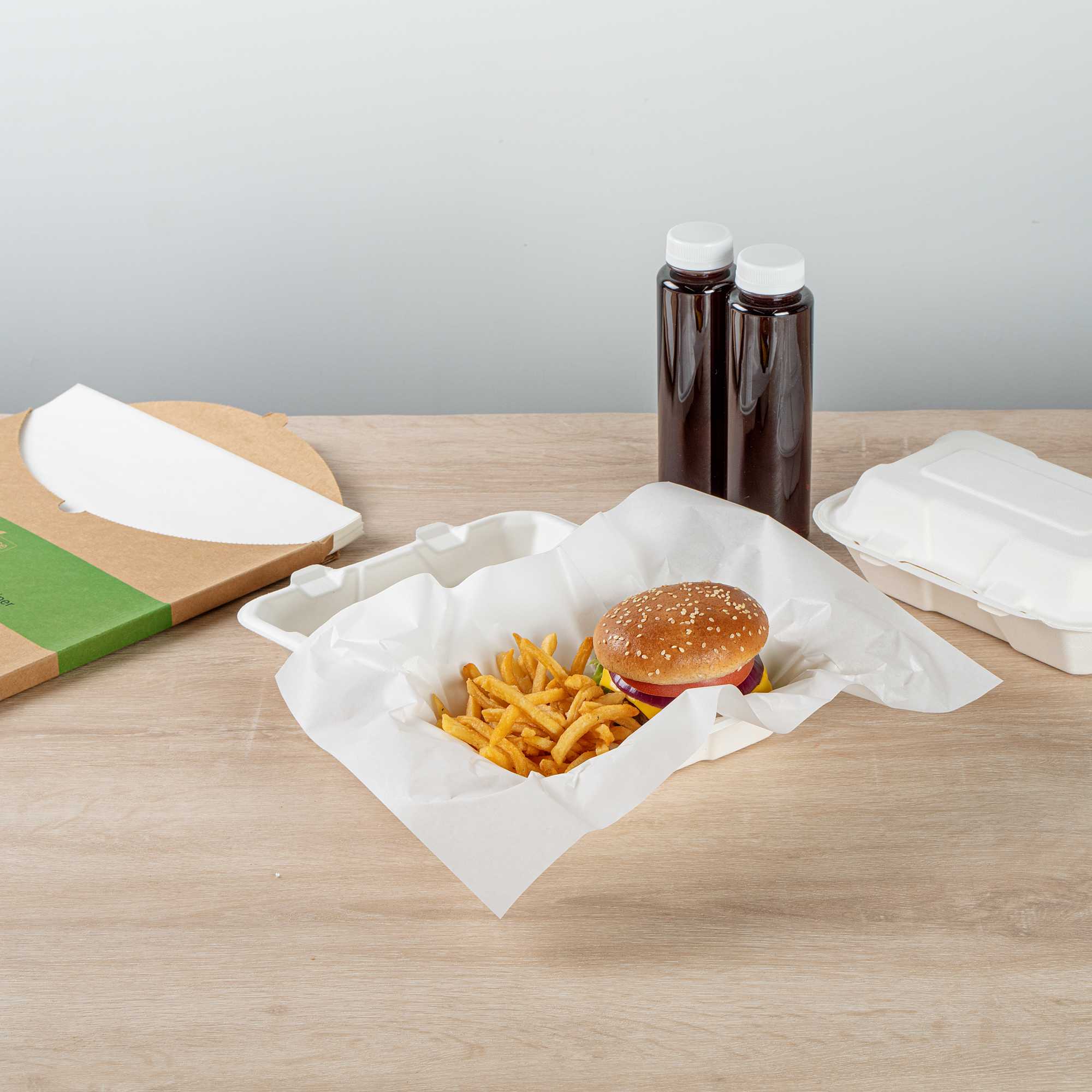 Chef 101 No PFAS Added White Paper Food Wrap and Basket Liner - Greaseproof, Compostable - 15" x 11" - 200 count box