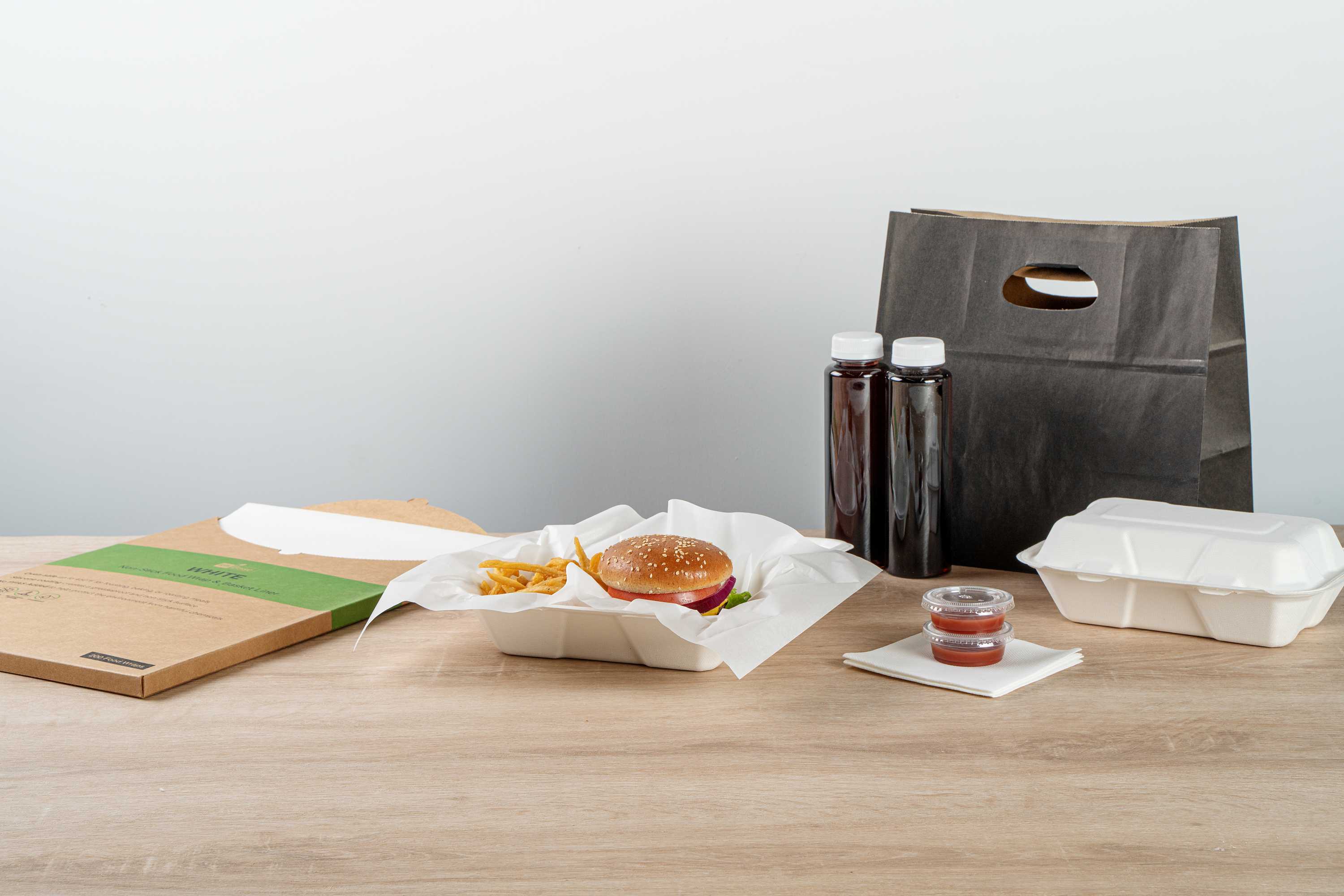 Chef 101 No PFAS Added White Paper Food Wrap and Basket Liner - Greaseproof, Compostable - 15" x 11" - 2000 count box