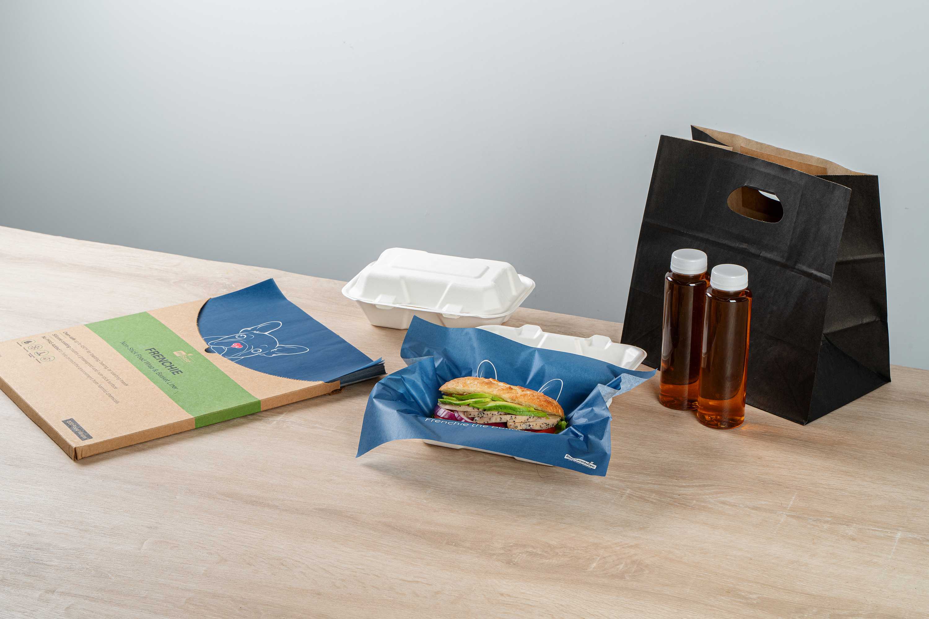 Chef 101 No PFAS Added Frenchie Paper Bakery Wrap and Basket Liner - Greaseproof - 12" x 12" - 200 count box