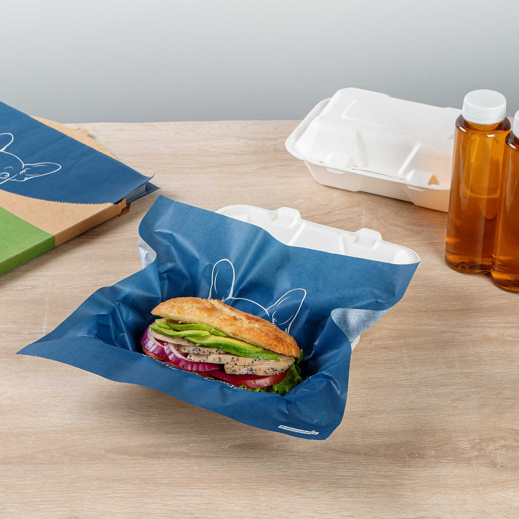 Chef 101 No PFAS Added Frenchie Paper Bakery Wrap and Basket Liner - Greaseproof - 12" x 12" - 2000 count box