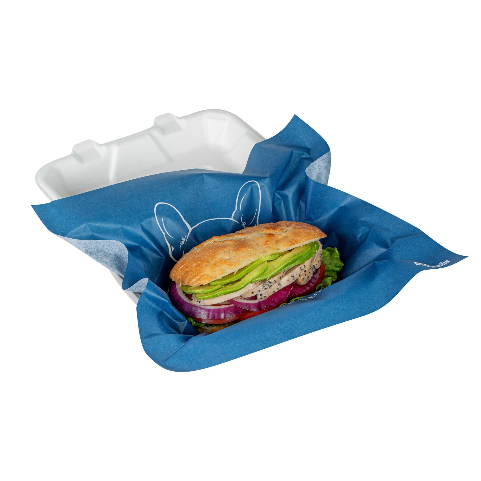 Chef 101 No PFAS Added Frenchie Paper Bakery Wrap and Basket Liner - Greaseproof - 12" x 12" - 2000 count box