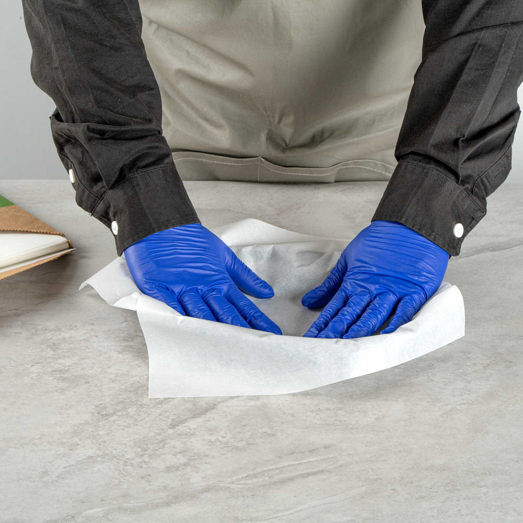 Chef 101 No PFAS Added White Paper Bakery Wrap and Basket Liner - Greaseproof - 12" x 12" - 2000 count box
