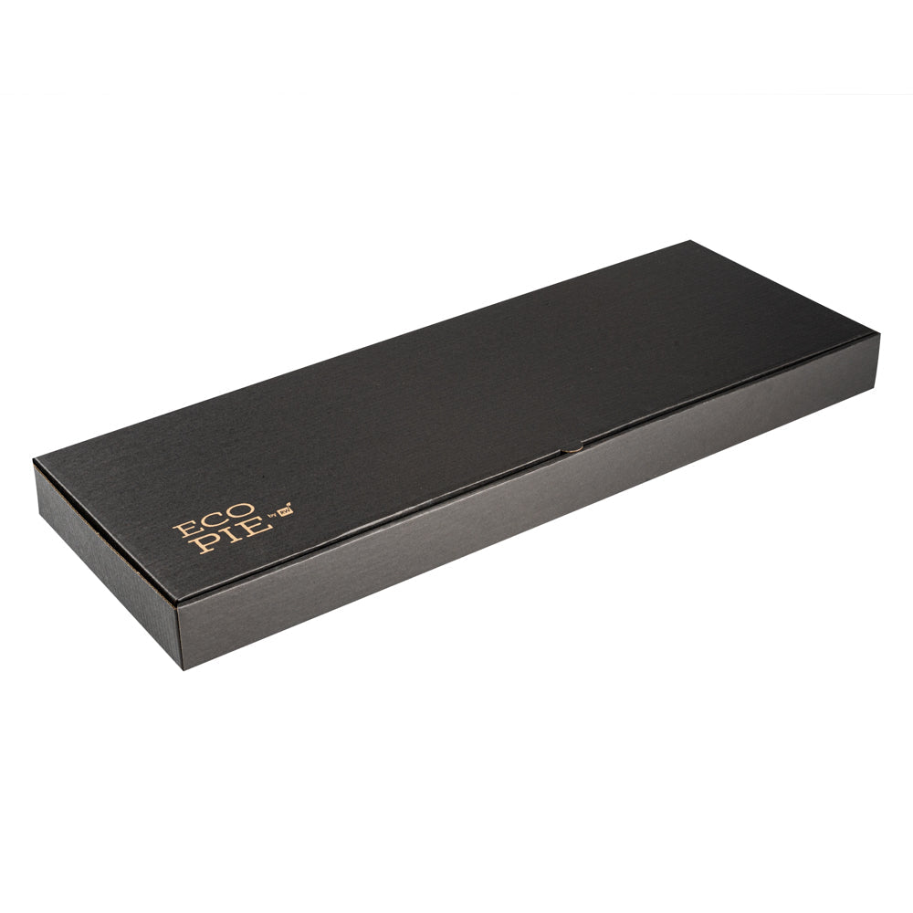 Eco Pie Kraft and Black Paper Corrugated Flatbread Box - 24" x 12" x 2" - 50 count box