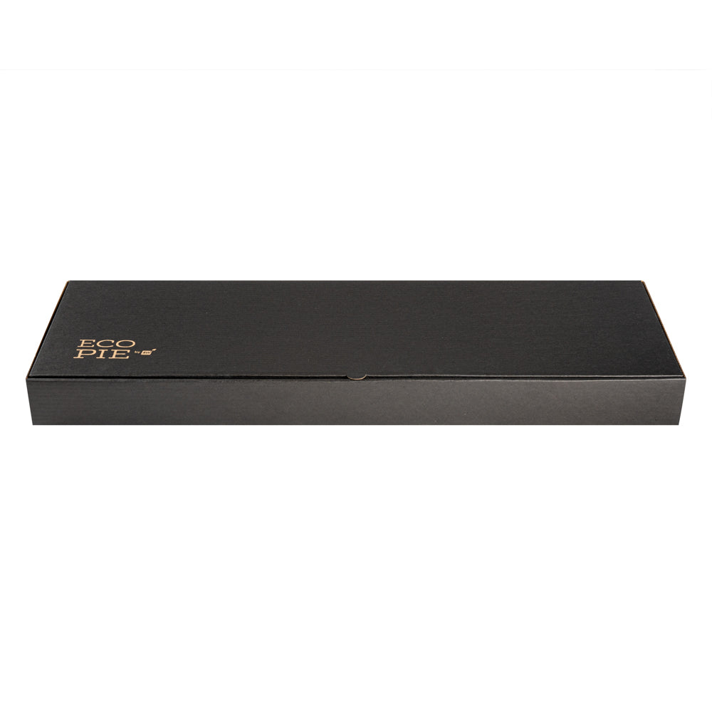Eco Pie Kraft and Black Paper Corrugated Flatbread Box - 24" x 12" x 2" - 50 count box