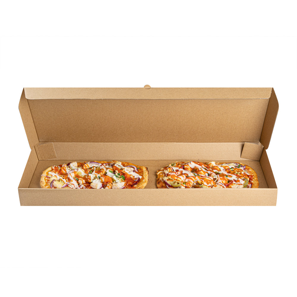 Eco Pie Kraft Paper Corrugated Flatbread Box - 24" x 12" x 2" - 50 count box