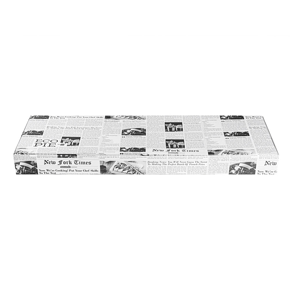 Eco Pie Newsprint and White Paper Corrugated Flatbread Box - 24" x 12" x 2" - 50 count box