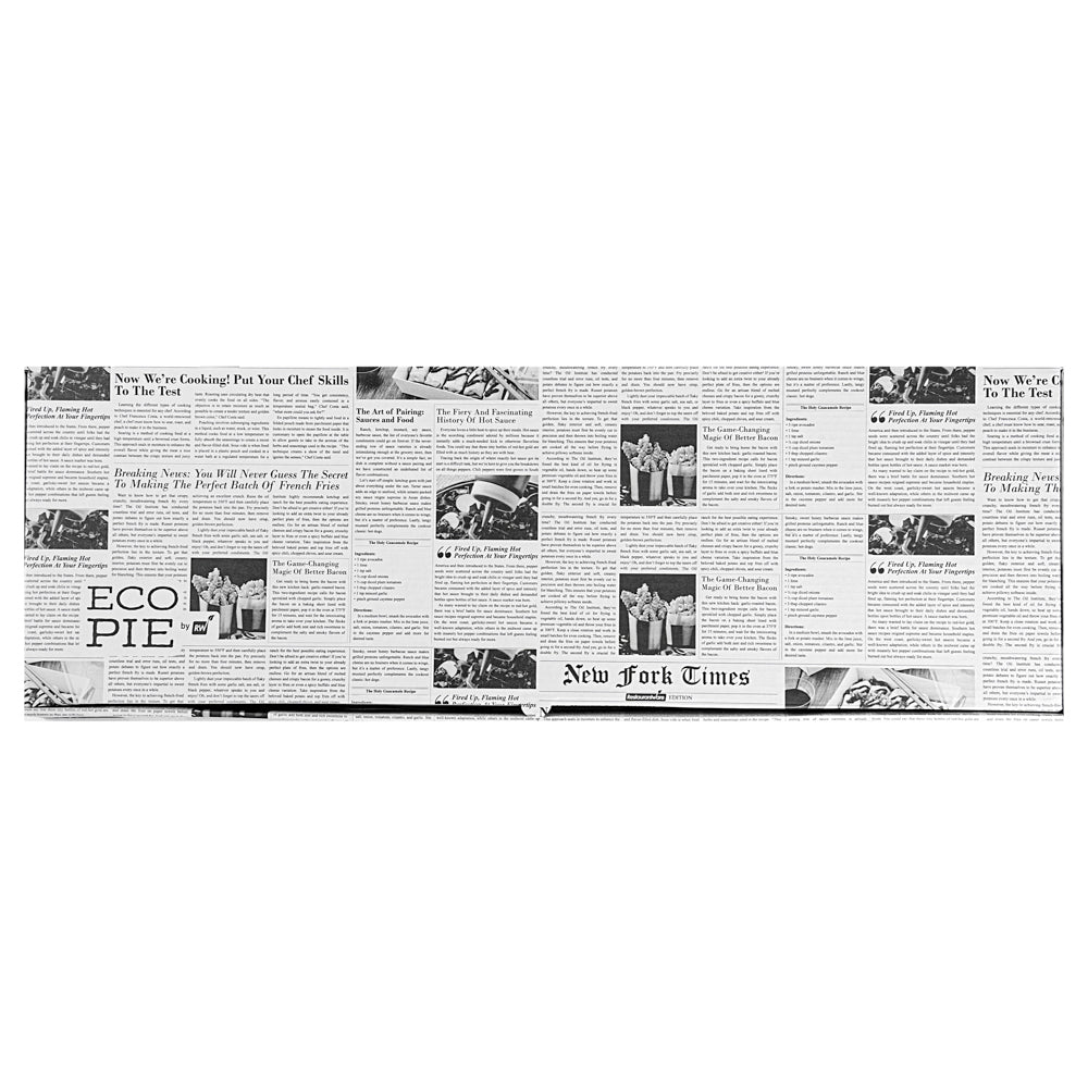 Eco Pie Newsprint and White Paper Corrugated Flatbread Box - 24" x 12" x 2" - 50 count box