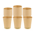 Sustain 12 oz Kraft Paper Coffee Cup - PLA Lining, Compostable, Single Wall - 3 1/2" x 3 1/2" x 4 1/4" - 50 count box