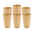 Sustain 16 oz Kraft Paper Coffee Cup - PLA Lining, Compostable, Single Wall - 3 1/2" x 3 1/2" x 5 1/2" - 1000 count box