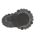 Pastry Tek Round Black Paper Doilies - Lace - 8" x 8" - 4000 count box