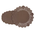 Pastry Tek Round Brown Paper Doilies - Lace - 8" x 8" - 100 count box