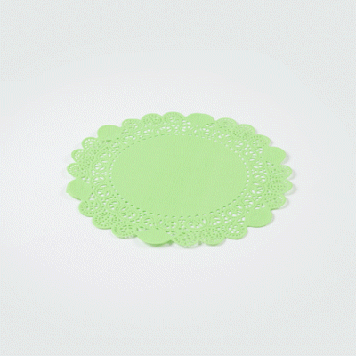 Pastry Tek Round Green Paper Doilies - Lace - 8" x 8" - 100 count box