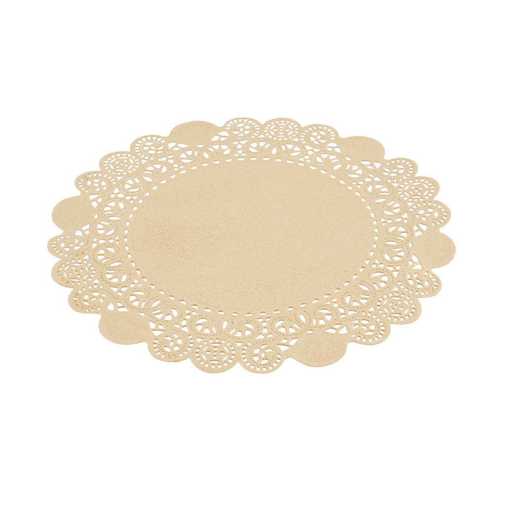Pastry Tek Round Kraft Paper Doilies - Lace - 8" x 8" - 4000 count box