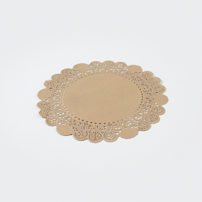 Pastry Tek Round Kraft Paper Doilies - Lace - 8" x 8" - 4000 count box