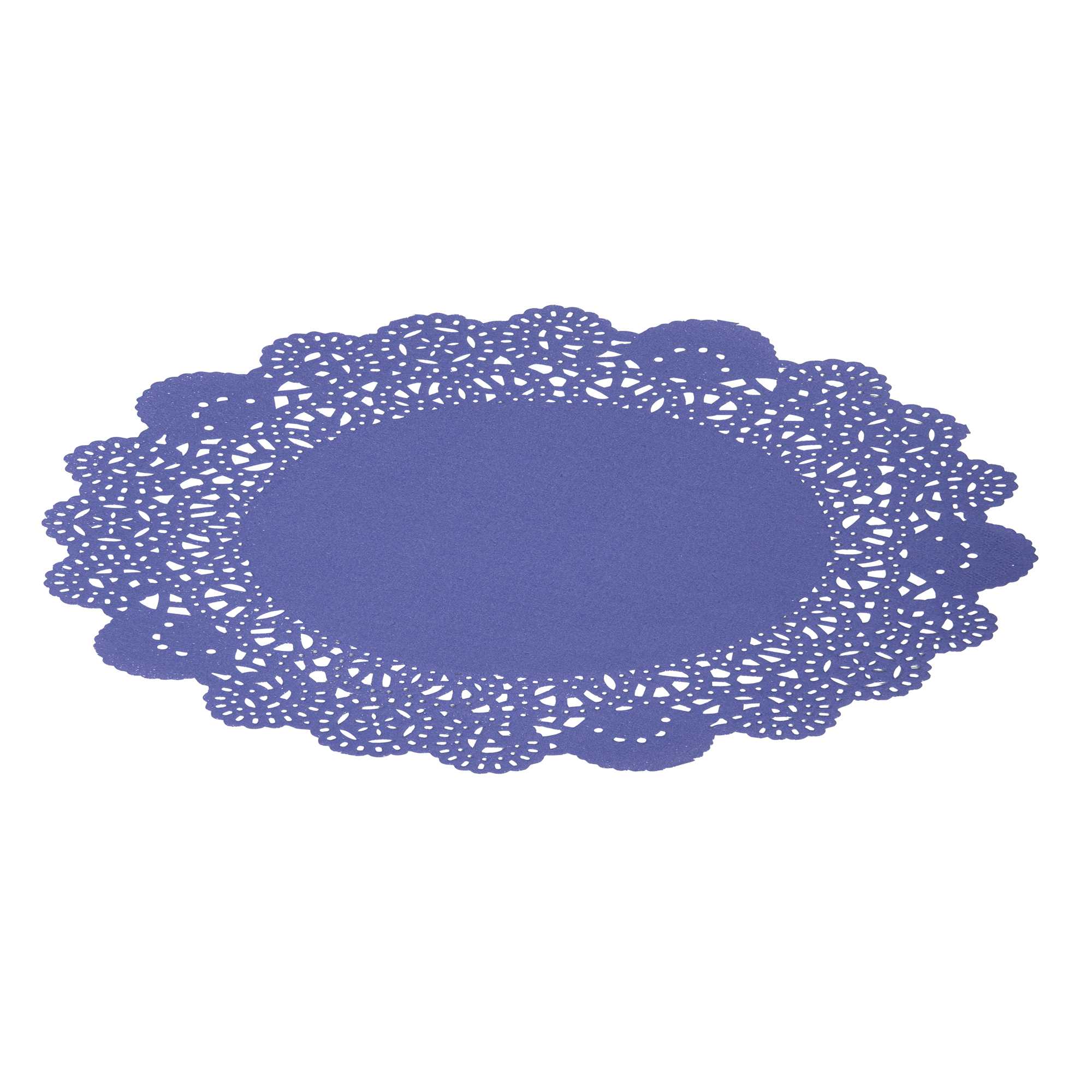Pastry Tek Round Purple Paper Doilies - Lace - 8" x 8" - 4000 count box