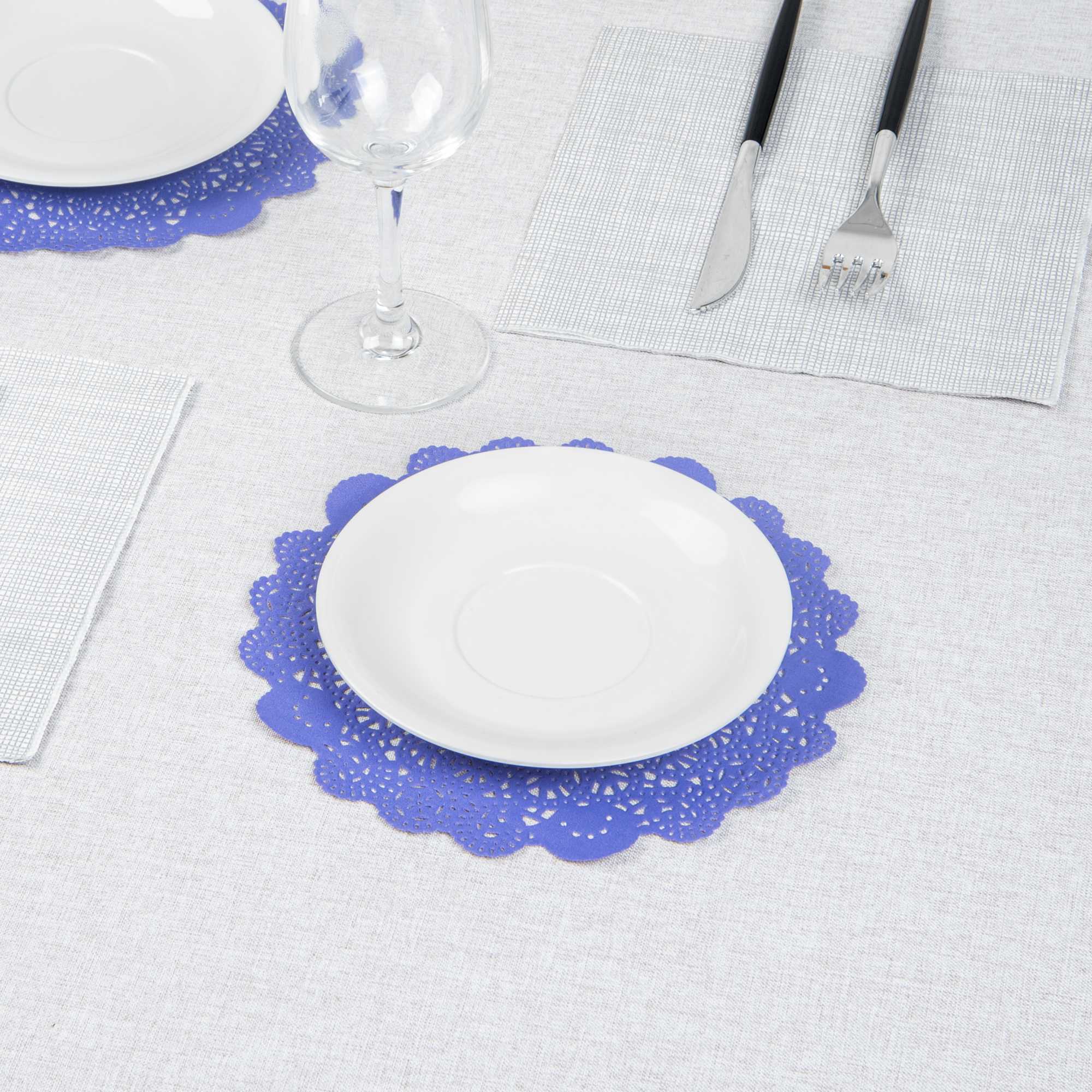 Pastry Tek Round Purple Paper Doilies - Lace - 8" x 8" - 4000 count box