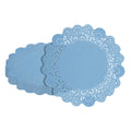 Pastry Tek Round Sky Blue Paper Doilies - Lace - 8" x 8" - 100 count box