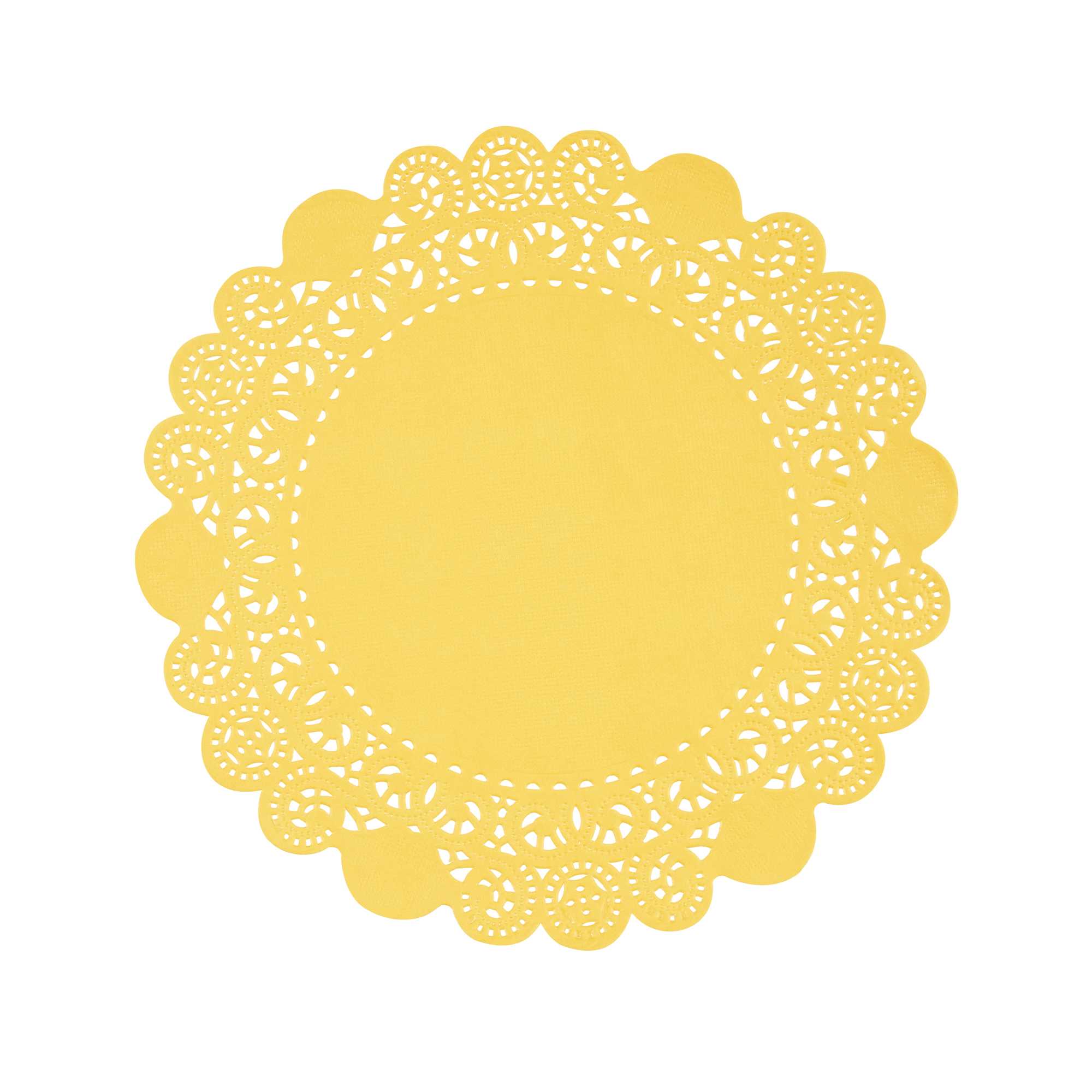 Pastry Tek Round Orange Paper Doilies - Lace - 8" x 8" - 100 count box