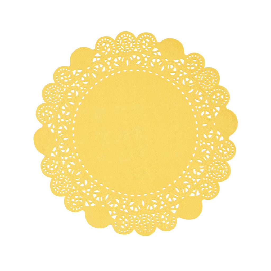 Pastry Tek Round Orange Paper Doilies - Lace - 8" x 8" - 4000 count box