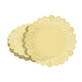 Pastry Tek Round Yellow Paper Doilies - Lace - 8" x 8" - 100 count box