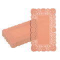 Pastry Tek Rectangle Coral Paper Doilies - Lace - 12" x 7" - 4000 count box