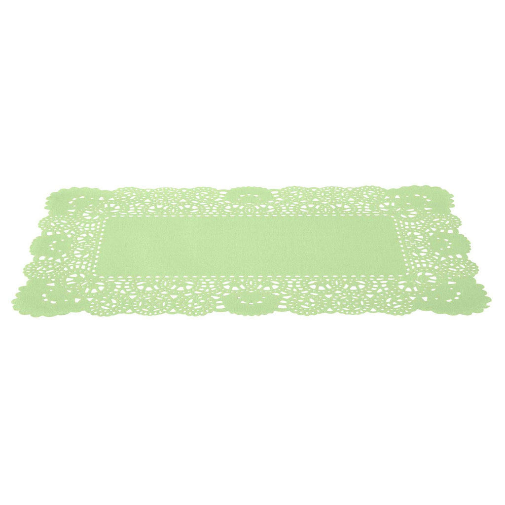 Pastry Tek Rectangle Green Paper Doilies - Lace - 12" x 7" - 4000 count box