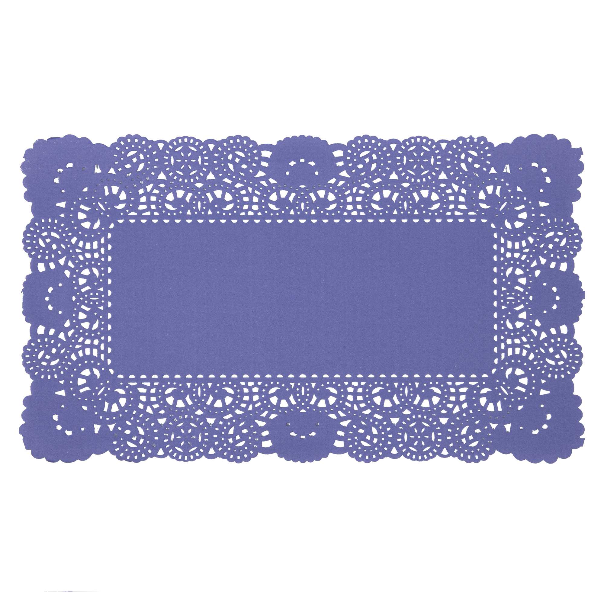Pastry Tek Rectangle Purple Paper Doilies - Lace - 12" x 7" - 4000 count box