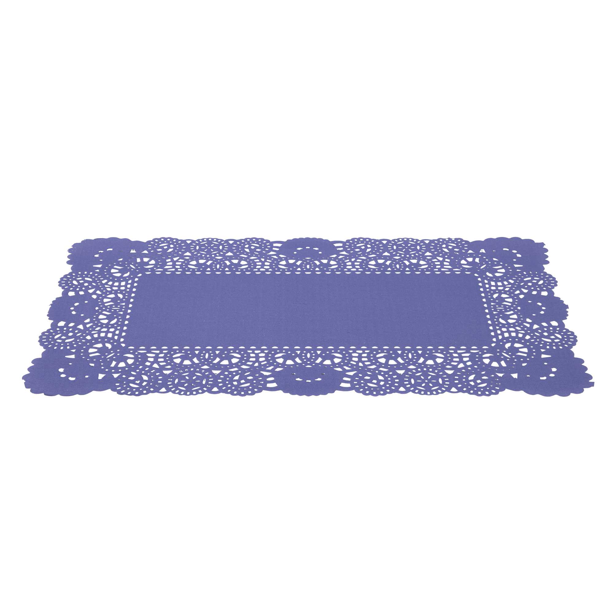 Pastry Tek Rectangle Purple Paper Doilies - Lace - 12" x 7" - 4000 count box