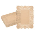 Pastry Tek Rectangle Kraft Paper Doilies - Lace - 15 3/4" x 12" - 4000 count box