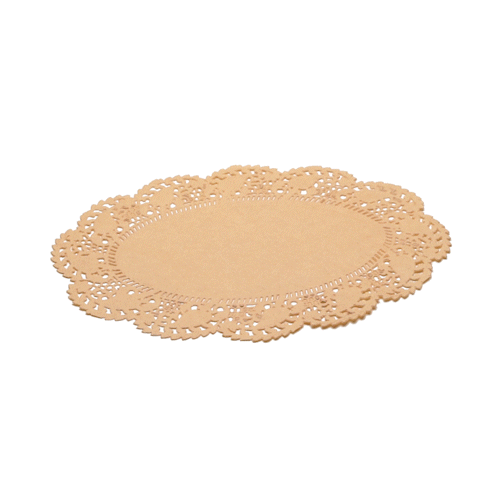 Pastry Tek Oval Kraft Paper Doilies - Lace - 9" x 6 1/2" - 100 count box
