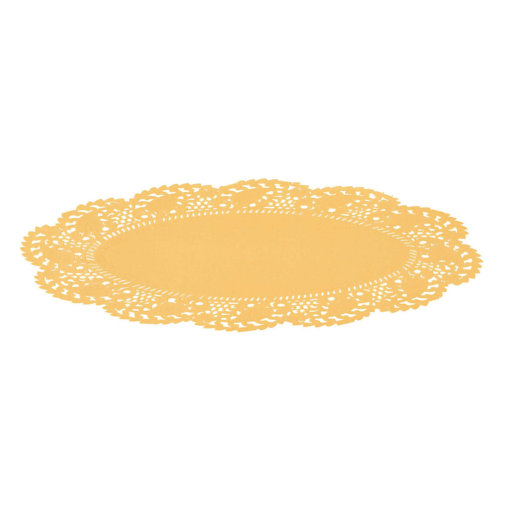 Pastry Tek Oval Orange Paper Doilies - Lace - 9" x 6 1/2" - 4000 count box