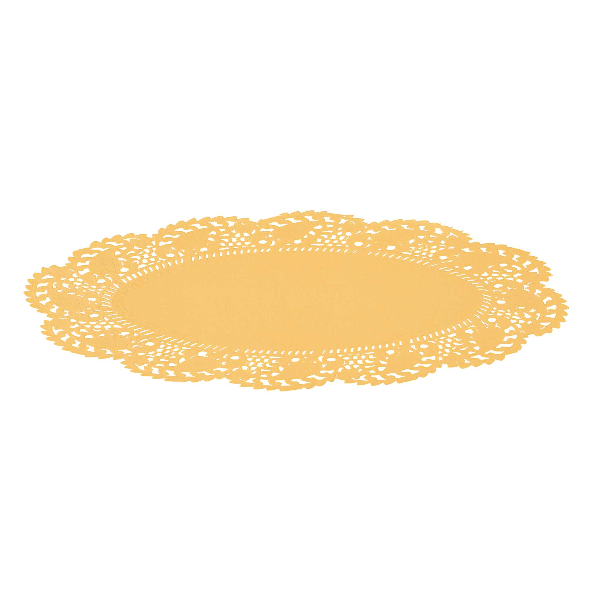 Pastry Tek Oval Orange Paper Doilies - Lace - 9" x 6 1/2" - 100 count box