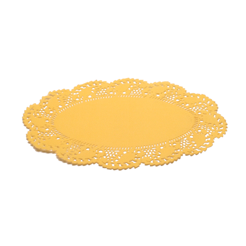 Pastry Tek Oval Orange Paper Doilies - Lace - 9" x 6 1/2" - 100 count box