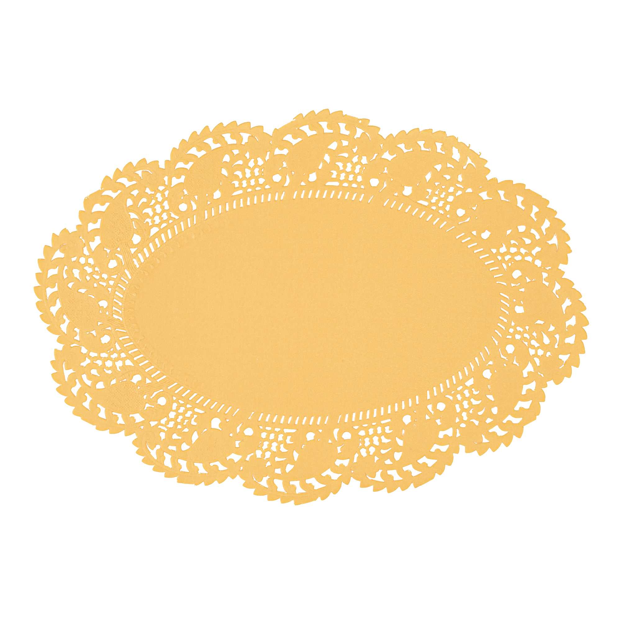 Pastry Tek Oval Orange Paper Doilies - Lace - 9" x 6 1/2" - 4000 count box