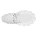 Pastry Tek Oval White Paper Doilies - Lace - 9" x 6 1/2" - 4000 count box