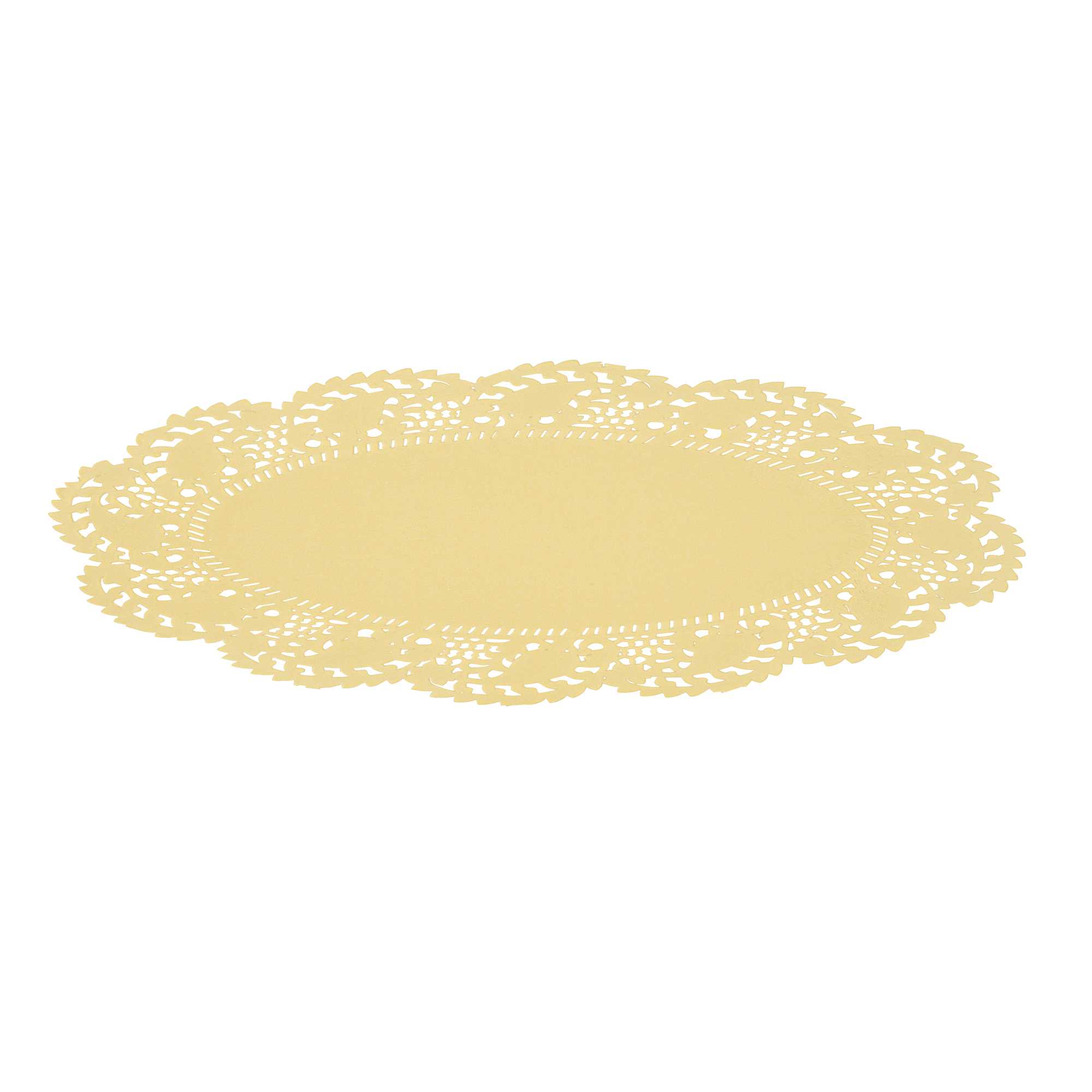 Pastry Tek Oval Yellow Paper Doilies - Lace - 9" x 6 1/2" - 4000 count box