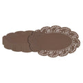 Pastry Tek Oval Brown Paper Doilies - Lace - 10 1/2" x 6 1/2" - 100 count box