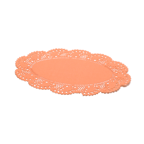 Pastry Tek Oval Coral Paper Doilies - Lace - 10 1/2" x 6 1/2" - 100 count box
