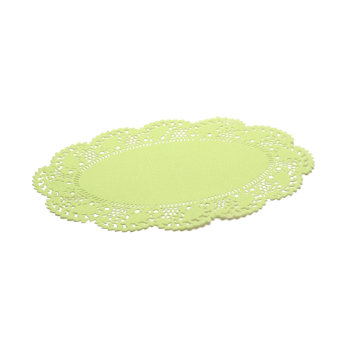 Pastry Tek Oval Green Paper Doilies - Lace - 10 1/2" x 6 1/2" - 4000 count box