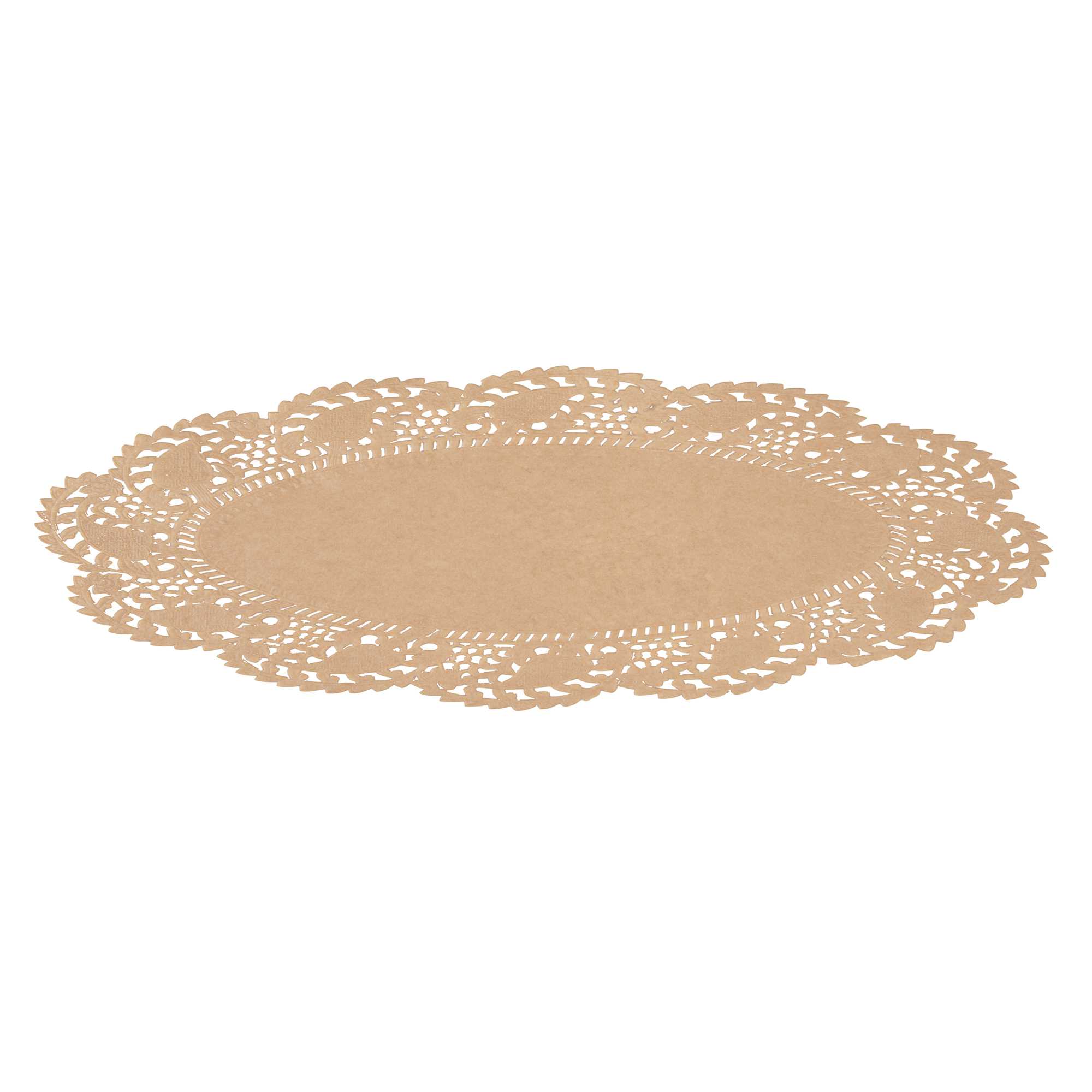 Pastry Tek Oval Kraft Paper Doilies - Lace - 10 1/2" x 6 1/2" - 4000 count box